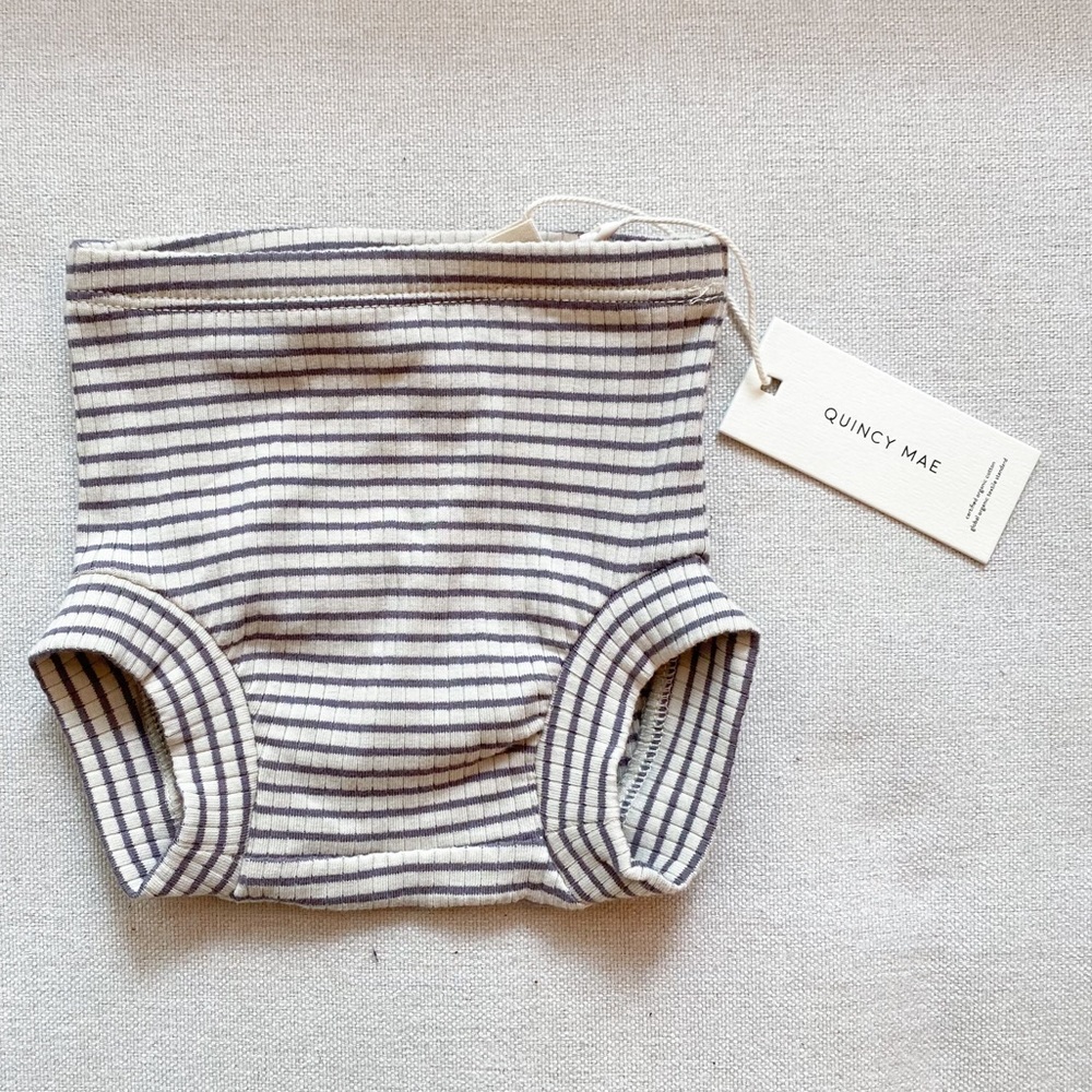 Quincy Mae striped ribbed bloomer